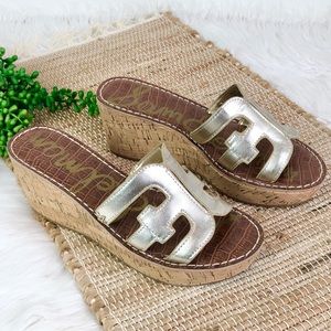 Sam edelman• NWT Cork Slide Wedge Sandals 8